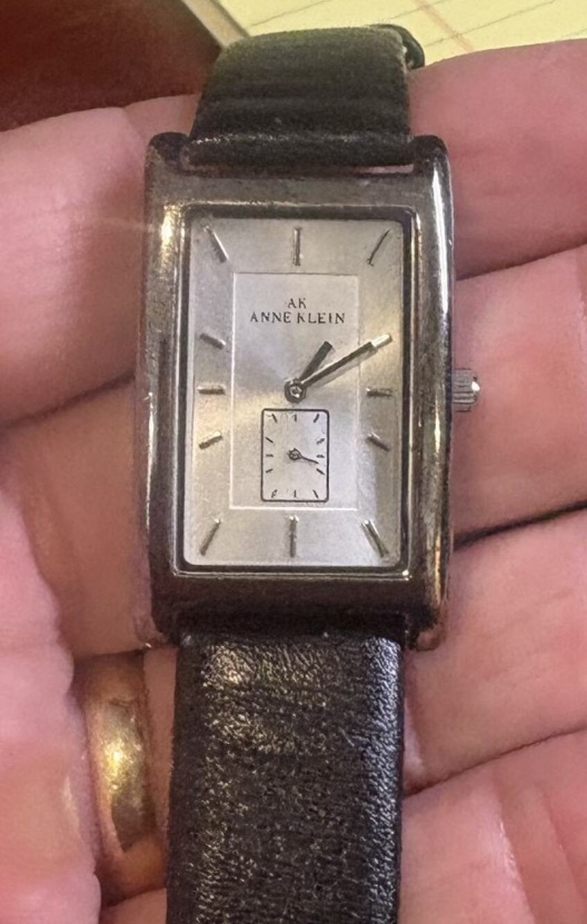 Women's 23mm Silver Tone Billabong Watch, Black Leather Strap